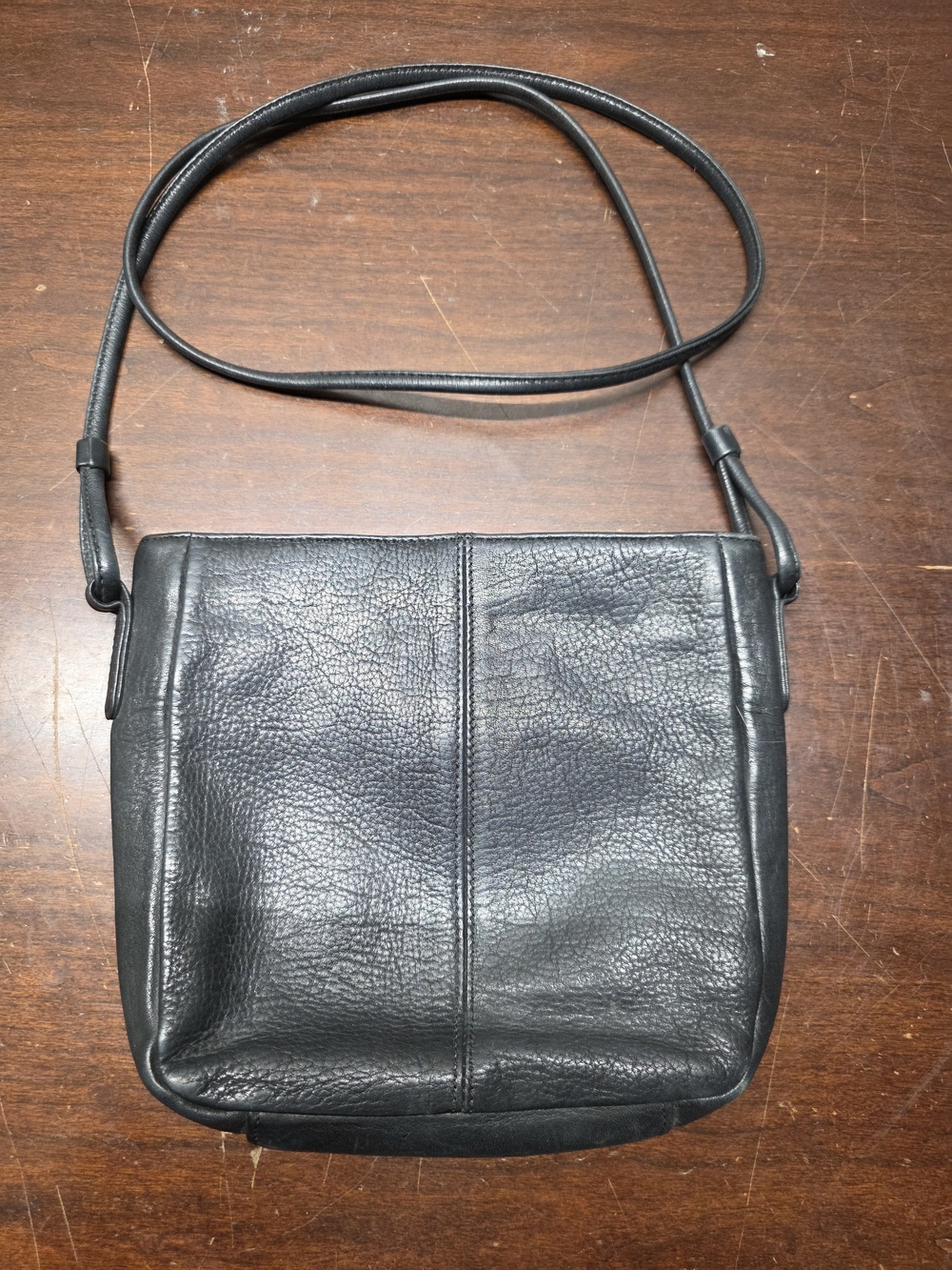 Fossil Black Leather Crossbody Shoulder Bag- Vintage